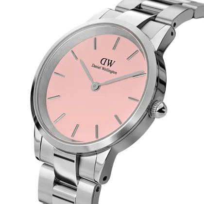 ساعت دنیل ولینگتون آیکونیک لینک زنانه سیلور صورتی اسمال DW-4101-L