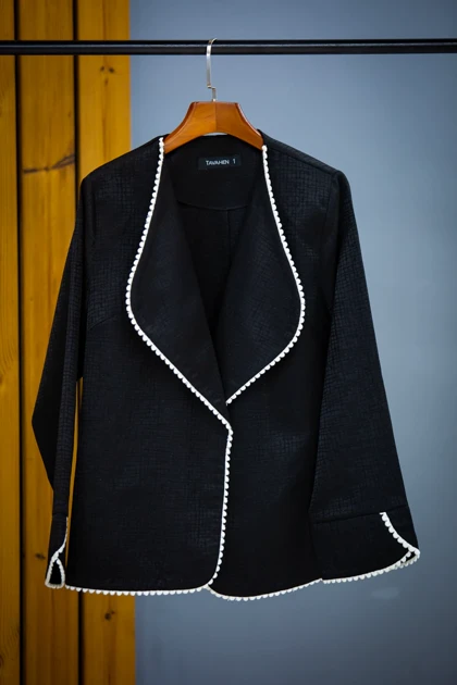 مانتو کتان لمه مروارید دوزی