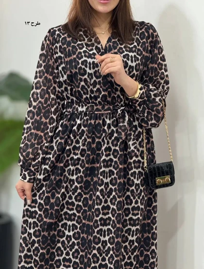 پیراهن بلند حریر آستردار آوا کد 4397