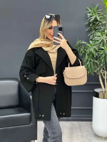 مانتو لینن پشت قیطان دوزی