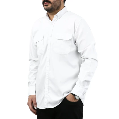 پیراهن آستین بلند کتان مردانه برند مد مدل 14104914
