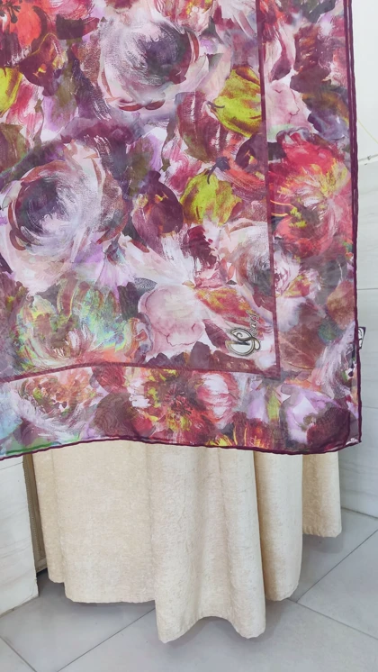 روسری مجلسی کرپ حریر