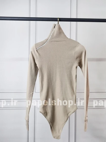 بادی کبریتی یقه اسکی زیپ‌دار فینگردار
