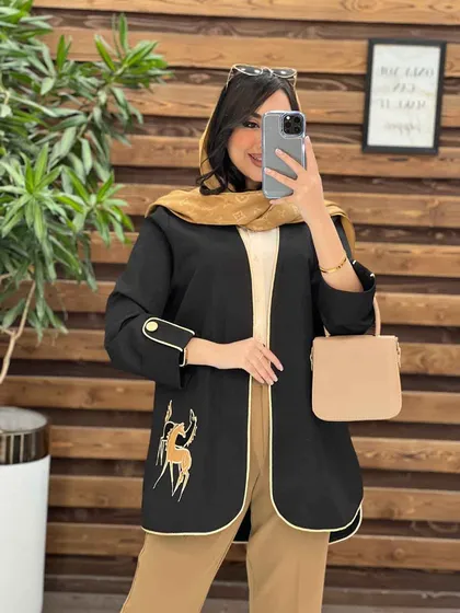 مانتو ژاکارد تیکه دوزی