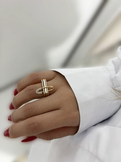 انگشتر زنانه مدل سنجاق ژوپینگ 874