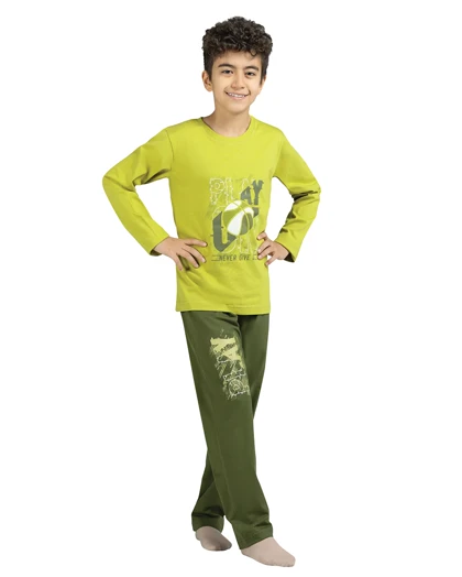 ست راحتی پسرانه آستین بلند پنبه طرح ارشا