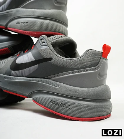 کفش کتانی بزرگ پا خاکستری قرمز NIKE zoom