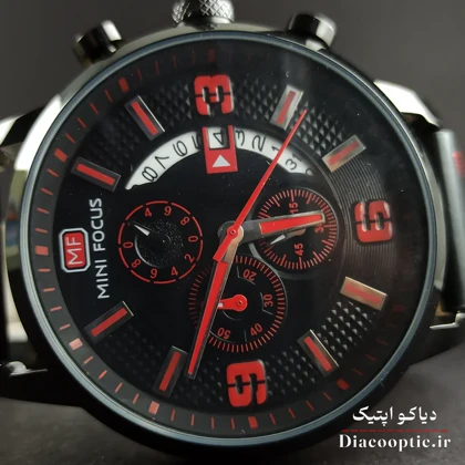 ساعت مچی مردانه اورجینال موتور ژاپن برند مینی فوکوس سه موتور مدل Mf0025G.02 بند چرم