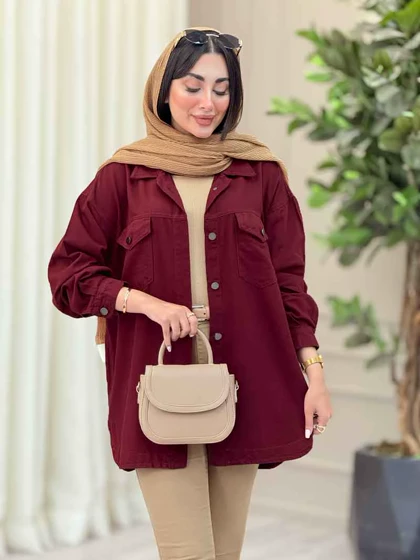 مانتو کتان دو جیب پاکتی شیلا