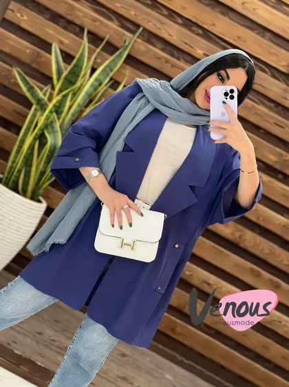 مانتو لینن یقه انگلیسی
