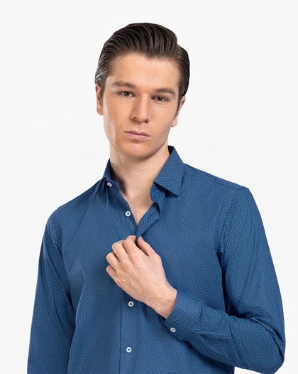 پیراهن مردانه طرح دار چاپی کد 2-1818