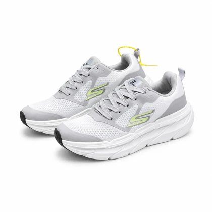 کتانی خارجی مردانه مدل اسکیچرز سفید طوسی SKECHERS