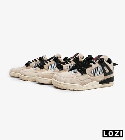 کتانی ساق‌دار مردانه کرم Nike air jordan 4
