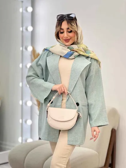 مانتو کتی دو دکمه جیب نما