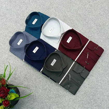 پیراهن ساده تک‌رنگ مردانه قواره کلاسیک _ استین بلند