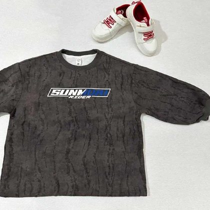 بلوز بچه گانه زغالی SUNMORI زاپ‌دار