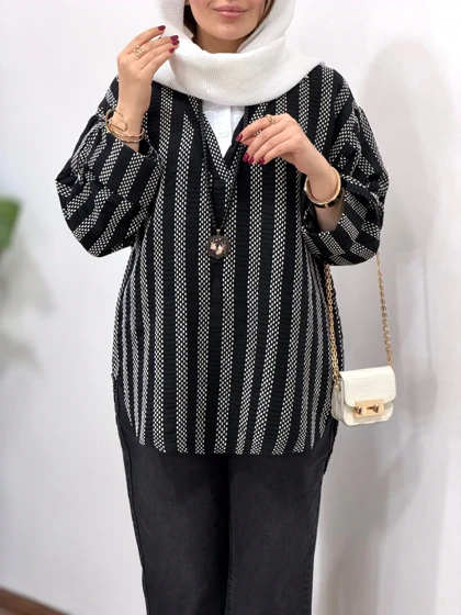 تونیک مانتویی یقه سفید کیارا