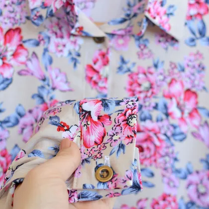 شومیز گل‌دار pink کد ib00156