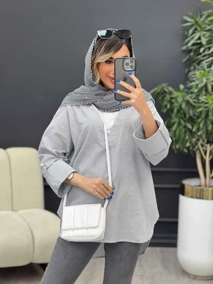 شومیز ترکیبی راه راه