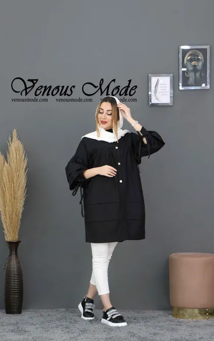 مانتو عروسکی آستین چین‌دار