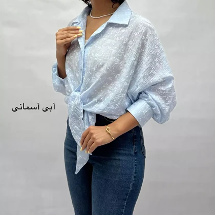 شومیز زنانه کراپ شیشه ای گل 002911247926