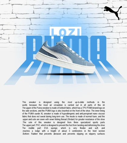 کفش کتانی ورزشی آبی مردانه و زنانه PUMA suede XL