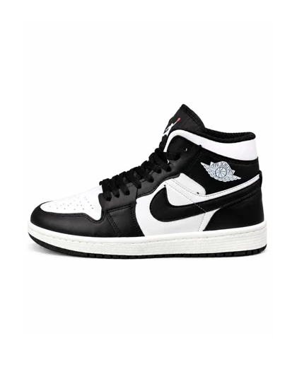 کفش کتانی مردانه مدل جردن وان ساق‌دار مشکی سفید Nike jordan1