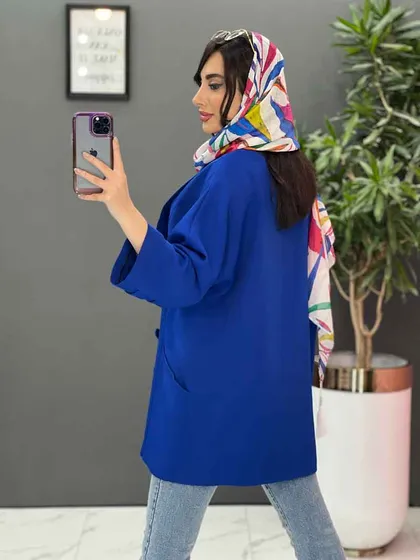 مانتو یقه آرشال آستین دودکمه