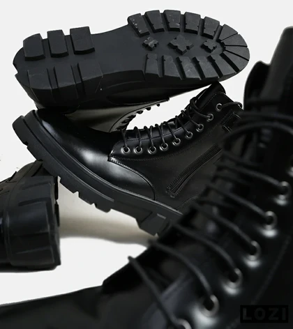 بوت مردانه چرمی مشکی ZARA مدل 6207