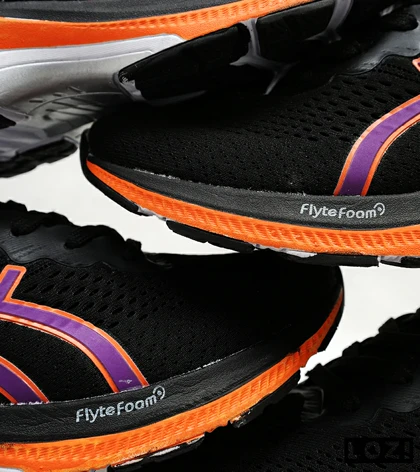 کتانی بزرگ پا مشکی بنفش نارنجی ASICS GEL-KAYANO 27