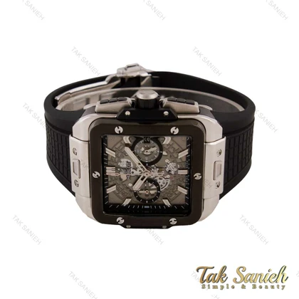 ساعت هابلوت مردانه مزبعی سیلور مشکی پشت شیشه ای Hublot-5571-G