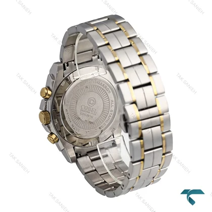 ساعت مردانه کوبل CB6291G دورنگ طلایی صفحه سفید Cobel-6903-G