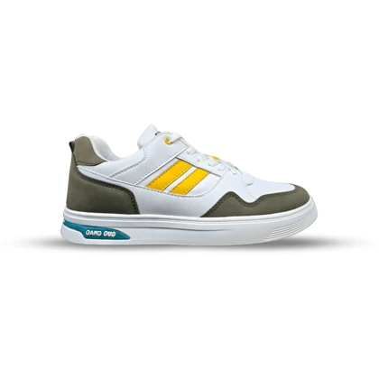 کفش اسپرت کتانی ونس سفید یشمی دوخط زرد Vans کد 290873