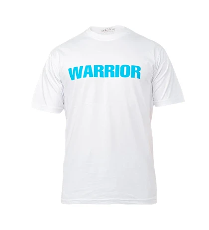 تیشرت Warrior یقه گرد مردانه سفید نخ پنبه طرح دار