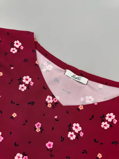 پیراهن چین‌دار نوار دوزی کد 4701