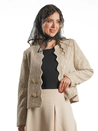 کت دامن گیپور مخملی کد 8550