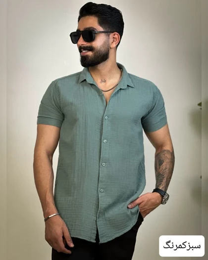 پیراهن مردانه ساده دبل فیس_کد4415