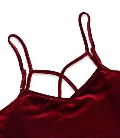 ست تاپ و شورتک مخمل Neev نیو کد 4605 زرشکی Wine