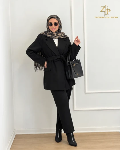 پالتو زنانه فوتر ارغوان مشکی