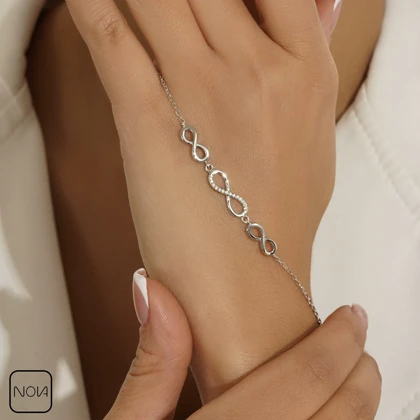 دستبند نقره بی نهایت کد 351218