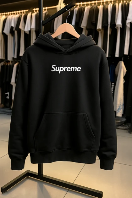 هودی مشکی طرح Supreme