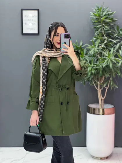 مانتو لینن چهار دکمه آستین بندی