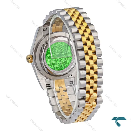 ساعت مردانه رولکس دورنگ طلایی صفحه سبز Rolex-8254-G