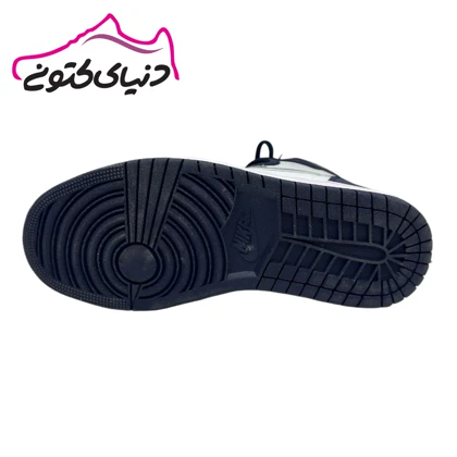کتانی جردن 1 ساق‌دار سفید سرمه ای اورجینال