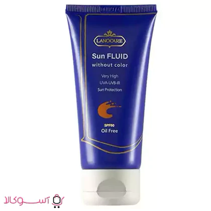 فلوئید ضدآفتاب بی رنگ لانوکر مدل oil free حجم 50 میل