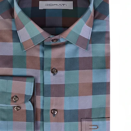 پیراهن مردانه رسمی چهارخونه سبز