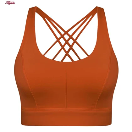 نیم‌تنه ورزشی زنانه ماییلدا مدل اسپورت پد ثابت پشت ضربدری کد 4848