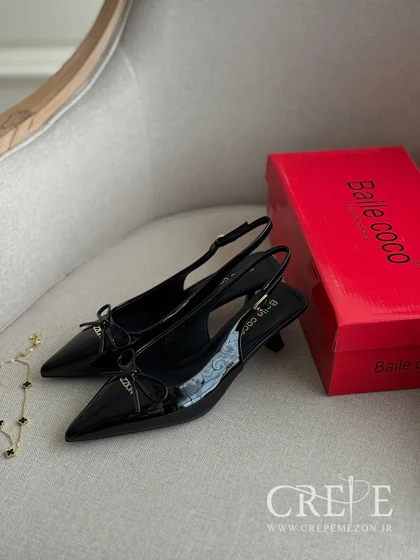 کفش ورنی پاپیونی پاشنه 6 سانت