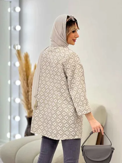 مانتو ژاکارد طرح لوزی