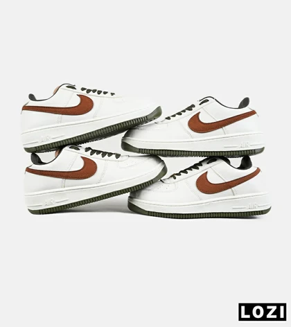 کفش مردانه و زنانه سفید قهوه ای NIKE AIR FORCE مدل 7418